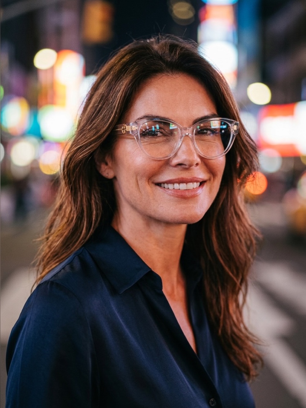 Tory Burch Transparent Frame Eyeglasses with Gold Accents